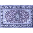 thumbnail image 1 of Ahgly Company Machine Washable Indoor Rectangle Medallion Blue Traditional Area Rugs, 4' x 6', 1 of 4