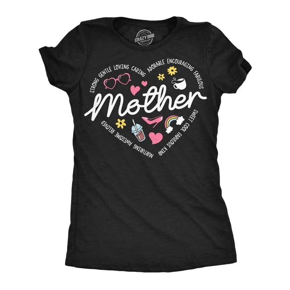 Womens Funny T Shirts Mother Heart Cute Mothers Day Tee For Ladies Womens Graphic Tees