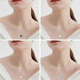 thumbnail image 5 of Pearl Moonstone Opal Black Pearl Necklaces for Women 925 Sterling Silver Single Pearl Necklace 8mm Pearl Gemstone Jewelry for Mom Wife, 5 of 10