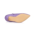 thumbnail image 5 of BLISSFUL STEP Women's Pointed Toe Bow Decor Stiletto Heel Ankle Boots Purple 9, 5 of 7