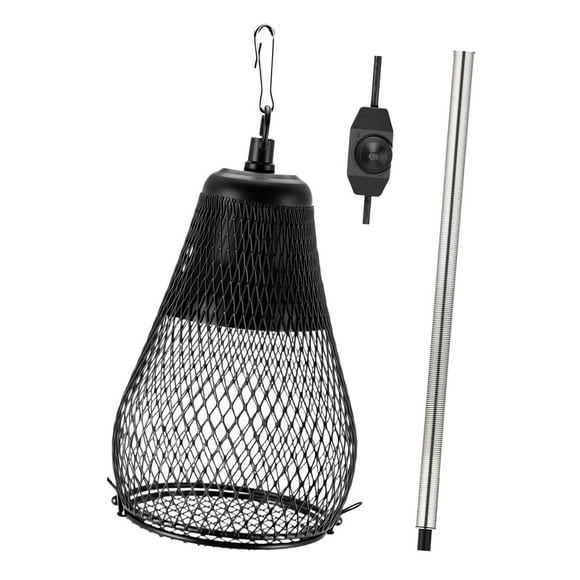 koolsoo Heat Lamp Cap US Plug Protection Heat Lamp Mesh for Snake Tortoise Chameleon