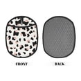 thumbnail image 3 of Multi-Functional Oven Silicone Pot Pad 7.5×9.4in Anti-Slip Heat-Insulating Pad Baking Gloves Heat-Resistant Cotton Layer 1 Pc Simple Cow Print Pattern White Background, Pink And White_2, 3 of 7