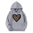 thumbnail image 2 of Bnwani Gray Girls Sweatshirt Crew Neck Long Sleeve Casual Heart Print Pocket Size 11 Years, 2 of 4