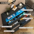 thumbnail image 5 of 6 Drawer Dresser with LED Lights and Charging Station Modern Chest of Drawers Storage Cabinet for Bedroom Living Room,Black, 5 of 10