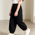 thumbnail image 6 of FRSASU Kids Quick Dry Parachute Pants Full Length Elastic Waist Strip Baggy Sports Hiking Trousers with Pockets Black, 6 of 7