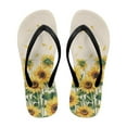 thumbnail image 2 of Psesaysky Women's Sunflowers Printed Flip Flops Comfortable Slip on Yoga Mat Sandals Lightweight Anti-Slip Summer Pool Flip Flops Open Toe Slippers for Beach Music Festival Black Strap Size 9, 2 of 7