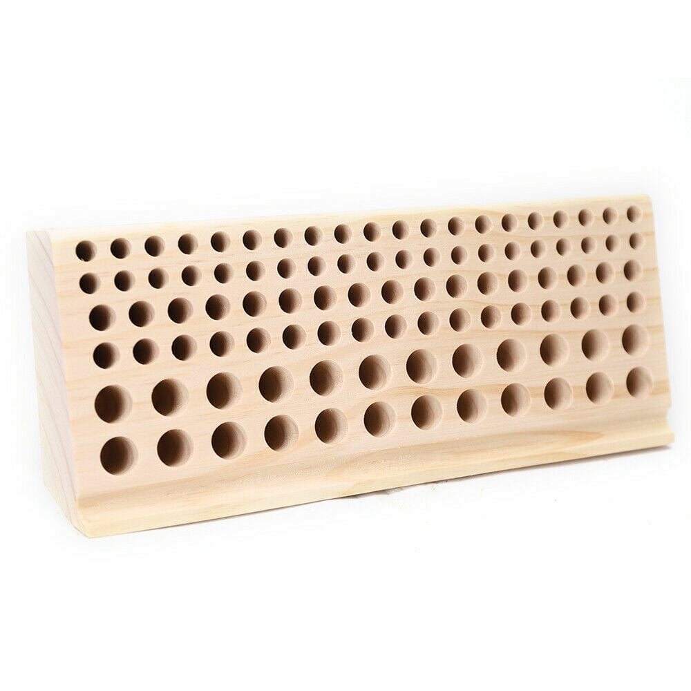 PEAKORA98 Holes Leather DIY Craft Wood Tool Rack Wooden Stamp Storage Holder Organizer