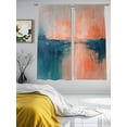 thumbnail image 2 of Teal Pink Sheer Curtains for Living Room Bedroom Modern Abstract Ombre Oil Painting Aesthetic Sheer Curtains 63 Inch Long 2 Panels Set Light Filtering Curtain Window Treatments Drapes for Dining Room, 2 of 6
