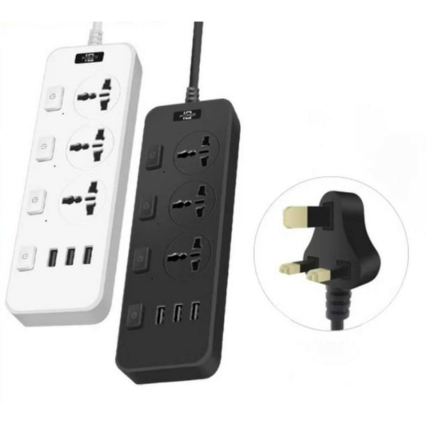 2.5ft Extension Cord w/ 6 Outlet Power Strip White