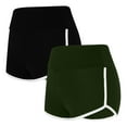 thumbnail image 2 of Simua Womens Workout Yoga Shorts 2PC Soft Solid Stretch Active Running Volleyball Beach Shorts, 2 of 9