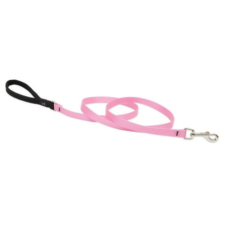 LupinePet Basics 1/2" Pink 4-foot Padded Handle Leash for Small Pets