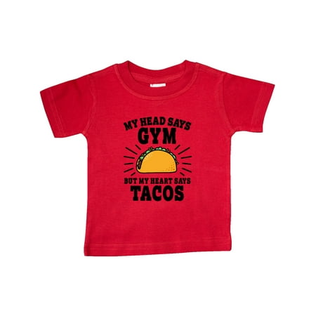 

Inktastic My Head Says Gym But my Heart Says Tacos Gift Baby Boy or Baby Girl T-Shirt