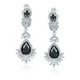 thumbnail image 2 of Bling Jewelry Womens Bridal Black Onyx CZ Chandelier Clip-On Earrings Vintage, 2 of 4