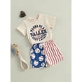 thumbnail image 5 of BemeyourBBs Toddler Baby Boy Summer Clothes Newborn Infant Baby Boys Baseball Outfits Letter Print Short Sleeve T-Shirts with Baseball Pockets Shorts 2Pcs Set, 5 of 9