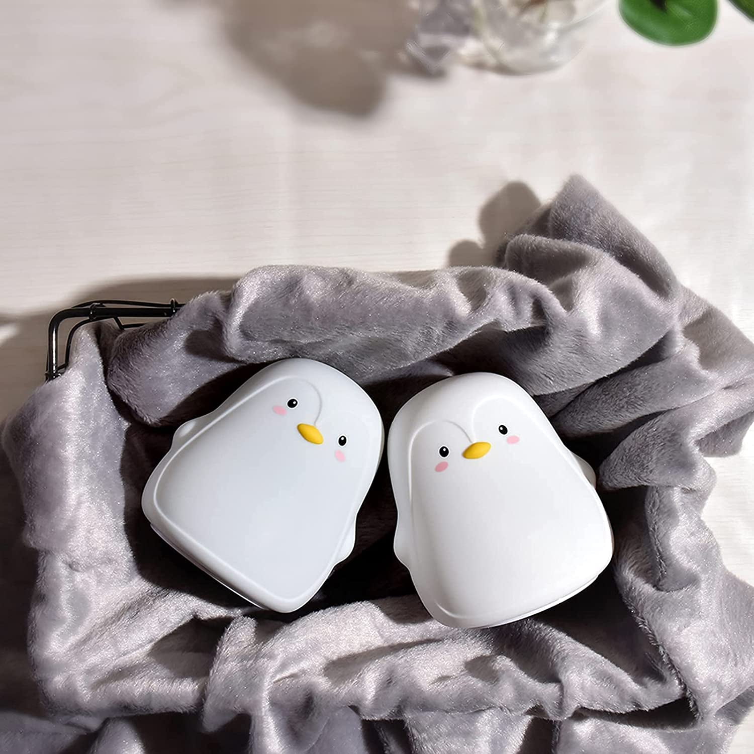 Penguin LED Night for Light Girls Tap Rechargeable USB Squishy with Nursery Boys Changing Portable Soft Toddler - Baby Bedroom Gifts Kids, Control, for Light Color Cute Night Children Kids Lamp Silicone