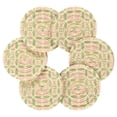 thumbnail image 7 of Yayeee 6 PCS Drink Coasters with Holder Set Woven Absorbent Round Tabletop Hot Pad, Light Green Geometric, 7 of 7