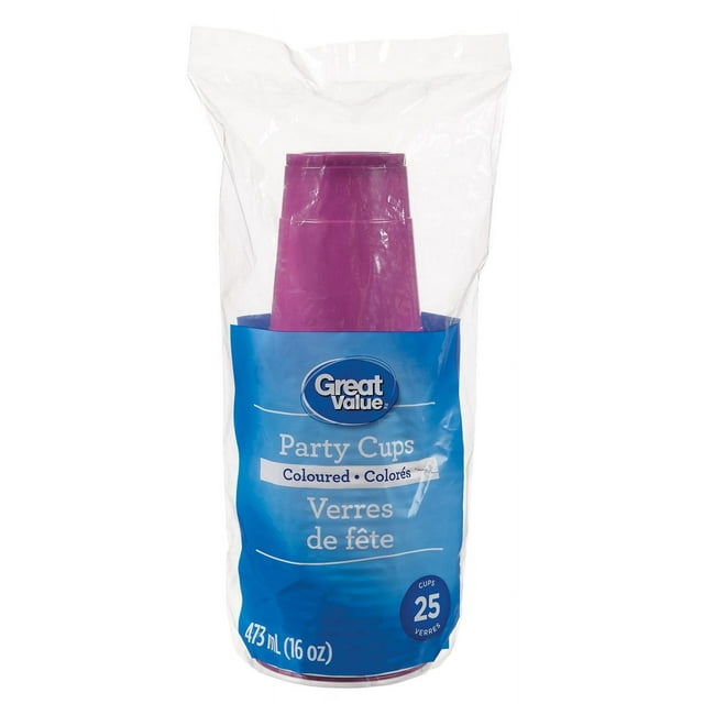 Great Value Party Cups, 25 Cups
