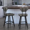 thumbnail image 3 of Amisco Ferguson 25.25" Distressed Wood Swivel Counter Stool in Gray/Black, 3 of 9