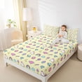 thumbnail image 3 of Metsweet Magical Horse Queen Sheets 4 Pieces, Kawaii Unicorn Rainbow Queen Sheet Sets, Blue Pink Yellow,1 Fitted Sheet, 1 Flat Sheet and 2 Pillowcases, 3 of 5