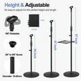 thumbnail image 5 of OUKMIC Microphone Stand, Adjustable Karaoke Mic Holder for Singing, Universal Floor Standing Detachable Mike Stand with Weighted Round Base, Cable Clip, Barrel Mic Clip and Tray for Kids Adults, 5 of 7