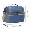 thumbnail image 3 of LanSuare Double Layer Insulated Lunch Bag, Large Capacity Portable Bento for Outdoor Picnic, Work Commute, Classroom Meal Carrier, 3 of 6