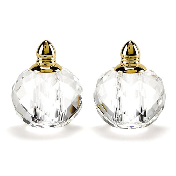 Elegant and Modern Handcrafted Optical Crystal Salt and Pepper Shakers - Crystal Salt and Pepper Shakers, Set of 2, 2.5"