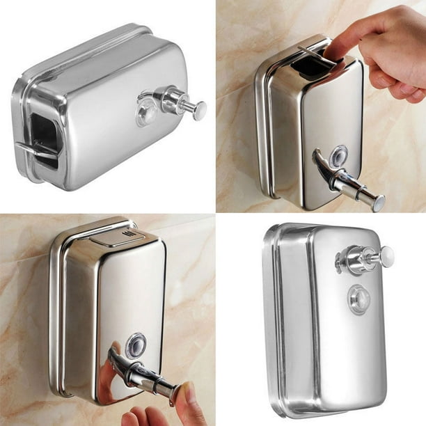 500ml Stainless Steel Liquid Soap Dispenser Shampoo Lotion Pump (Silver ...