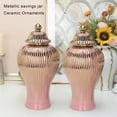 thumbnail image 3 of Dalazy Vase en Céramique Couvercle Fleurs Récipients de Stockage de Bureau Artisanaux Décoration Maison Salon Arrangement Décoration, 3 of 6