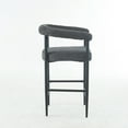 thumbnail image 6 of Modern Upholstered Bar Stools With Foam Filler Of 2, Dark Grey Boucle Fabric, Metal Frame & For Home, Kitchen Island, Dining Room, Cafe Armrest Chairs Fabric, 6 of 7
