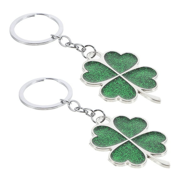 UPOUART Cute Keychain Set 2PCS Shamrock Style Zinc Alloy Car Key Chain For Women