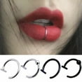 thumbnail image 6 of K-KED 1pcs C-shaped Fake Nose Ring Labret Lip Ring Surgical Steel Piercing Clip On-Gold-S, 6 of 9