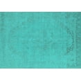 thumbnail image 1 of Ahgly Company Machine Washable Indoor Rectangle Oriental Turquoise Blue Industrial Area Rugs, 6' x 9', 1 of 4