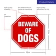 thumbnail image 3 of Beware of Dog Sign, Octagon Shape Red Background, 12x12 Aluminum, 3 of 8