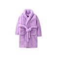 thumbnail image 1 of Qarigey de noche para niños Terciopelo coralino Cálido Clima frío Pijama para niños Manga larga Color sólido Bolsillo Ropa de dormir Pijama Púrpura claro Qarigey AP012907-03, 1 of 6