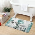 thumbnail image 3 of Rustic Farmhouse Bath Mat, Farm Teal Daisy Floral Flowers Butterfly Country Wooden Bath Rug for Bathroom, Grey White Bath Mat Soft Non Slip Bath Rugs, 17X29IN, 3 of 6