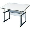 Alvin Table Black Base White Top 37 1/2" x 72"
