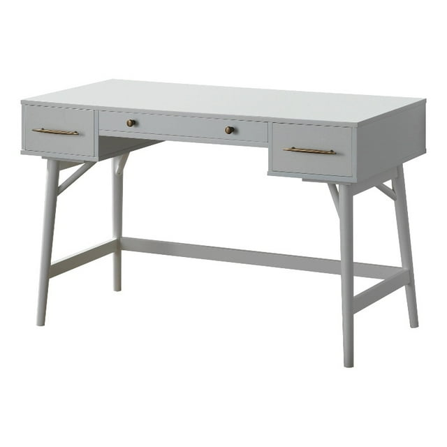 Coaster Mugga Mid-Century Modern 3-Drawer Wood Writing Desk in White