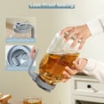 thumbnail image 5 of Novelinks Glass Pitcher with Gray Lid,64 Oz Wide Mouth Mason Jar Pitcher with Pour Spout Handle for Lemonade, Cold Brew Coffee, Ice Beverage, Iced Juice,Sun Tea, Fruit Drinks ,1 Pack, 5 of 7