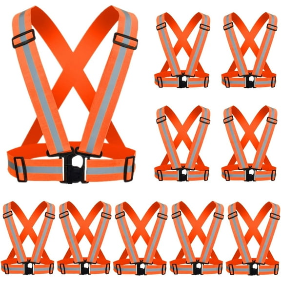Reflective Running Vest 2-10 Pack, High Visibility Reflective Gear Night Cycling Safety Vest Strap for Men Women Kids