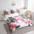 thumbnail image 3 of Manfei Cartoon Xmas Snowman 7-Piece Twin Bedding Sets,Rustic Flower Floral Bedding Comforter Set,Pink Green White Sheet Sets For Kids,Super Cozy Room Decor Reversible, 3 of 8