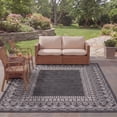 thumbnail image 3 of SAFAVIEH Courtyard Emmett Bordered Indoor/Outdoor Area Rug, Black/Beige, 8' x 11', 3 of 11