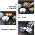 thumbnail image 3 of 2pcs Stainless Steel Salad Bowls Double Instant Noodle Bowls Food Containers(12cm), 3 of 9