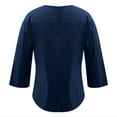 thumbnail image 4 of BILIKEYU Women Tops 3/4 Sleeve Cotton Linen Shirts, Women Blouses, 3/4 Length Sleeve Womens Tops, Casual Shirts for Women, 4 of 5