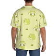thumbnail image 5 of Balery Cute Frog3 Men's Casual Button Down Shirt Short Sleeve Textured Summer Cuban Beach Shirts-4X-Large, 5 of 7