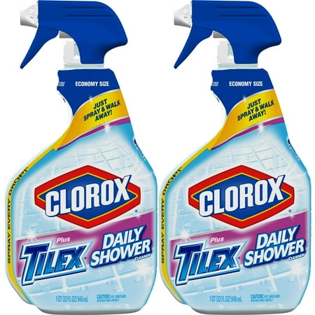 32 Oz Rtu Glass Cleaner - (2 pack) Clorox Plus Tilex Daily Shower Cleaner, Spray Bottle, 32 oz Bottles, 2 Pack