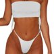 thumbnail image 1 of E8BF-traje de baño Bandeau para mujer, Bikini brasileño atrevido de corte alto, traje de baño con cordón sin tirantes, 2 piezas, 1 of 5