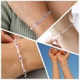 thumbnail image 2 of 925 Sterling Silver Red Cubic Zirconia Link Bracelet for Women Infinity Jewelry 7.25" Cttw 0.8 Birthday Christmas Gifts for Women, 2 of 10