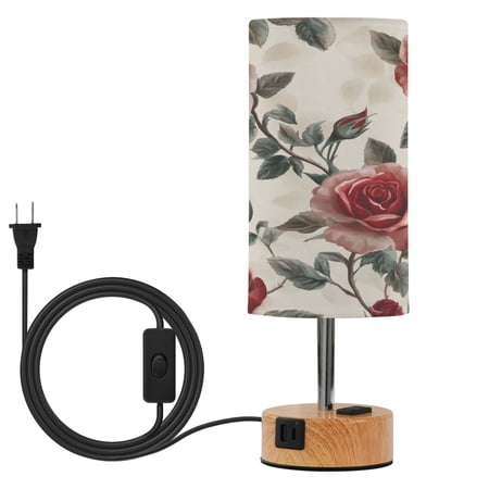 Touch Control Table Lamp with LED Bulb Bedside Lamp for Bedroom Living Room Rugosa Rose