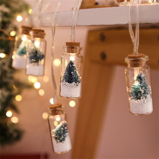 Fiudx Farol Colgante Led, Colgante Verde para Árbol de Navidad, Luces Led Transparentes, Decoración Festiva para El Hogar, Fácil de Instalar, Perfecto para Fiestas Navideñas, Sin Cableado, 300 Cm de