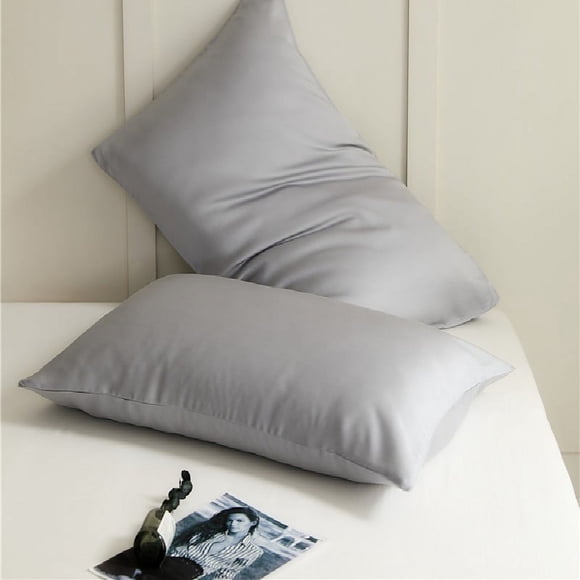 Nvzi funda de almohada de color sólido Artículo de lujo ligero, funda de almohada de tela seleccionada, protege tus dulces sueños 18,9 x 29,13 pulgadas (gris claro)